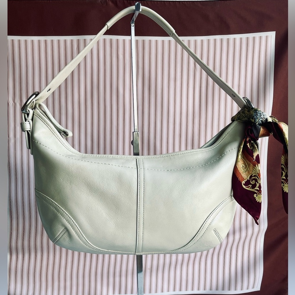 VINTAGE COACH SOHO CREAM/BEIGE HOBO LEATHER SHOULDER SHOULDER BAG 9464 - Picture 15 of 15